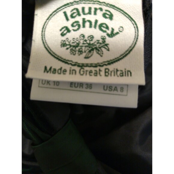 Vintage Laura Ashley 80s 90s Darted Bow Keyhole Back Strapless Black Velvet Gown - Picture 7 of 9